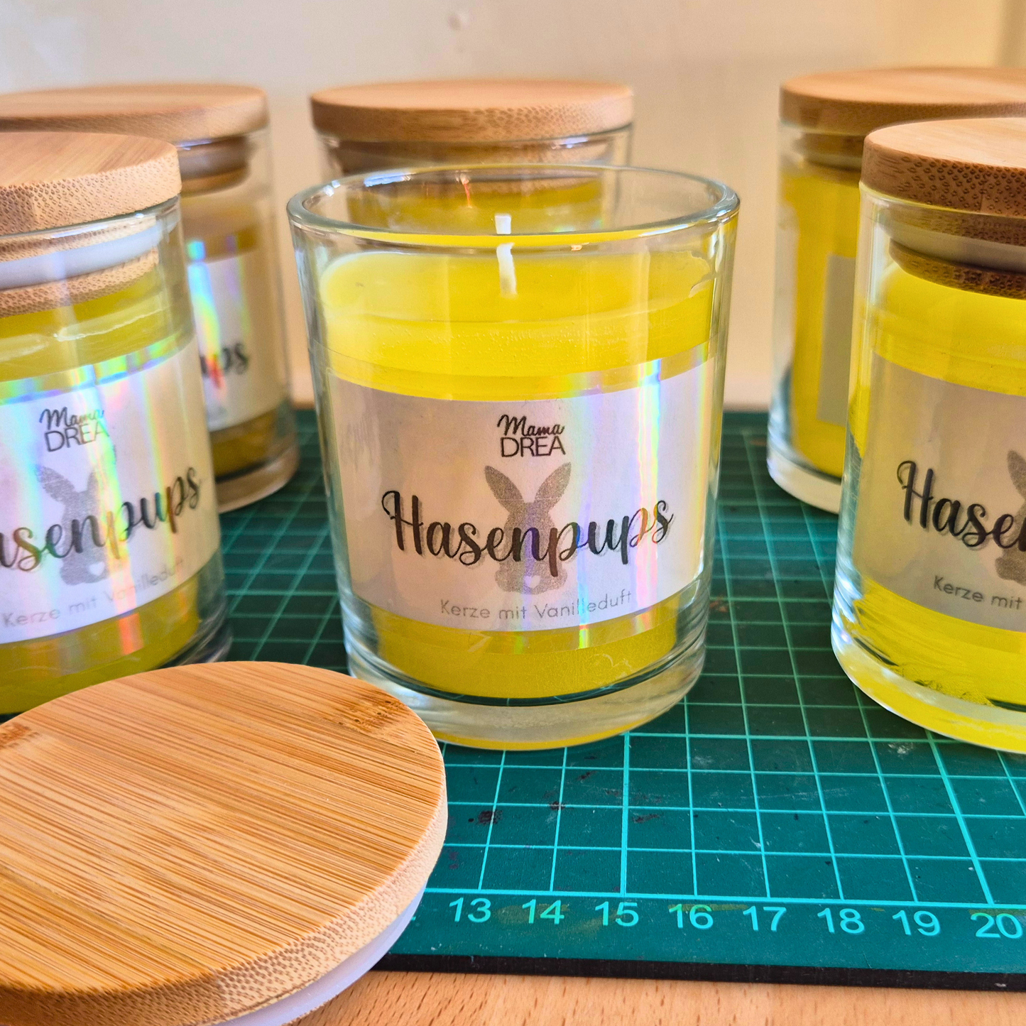 Kerze im Glas „Hasenpups“ mit leichtem Vanilleduft - 200ml