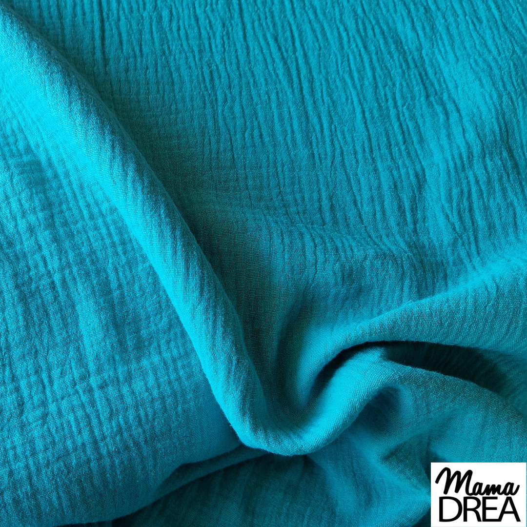 Meterware Musselin in der Farbe Ocean // Qualität: 100% Baumwolle // Gewicht: 130g/m² // Breite: ca. 130cm //