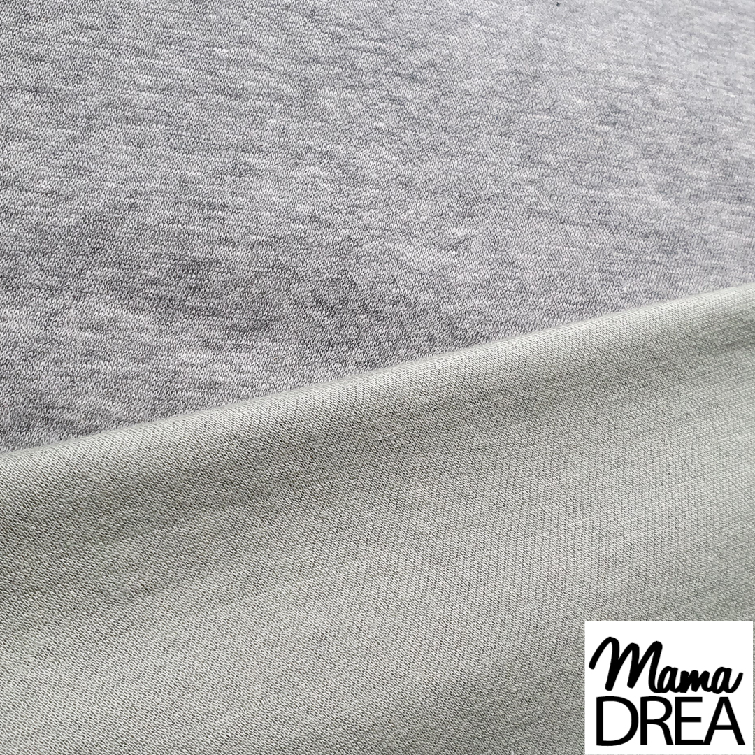 Meterware Viskose Jersey in den Farben Grau und Mintgrün - Doubleface (beidseitig verwendbar) // Qualität: 97% Viskose, 3% Elasthan // Gewicht: 220 g/m² // Breite: ca. 140cm