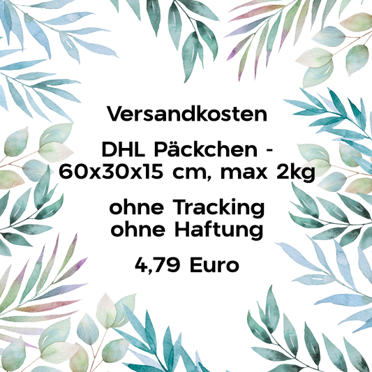 Versandkosten DHL Päckchen - 60x30x15 cm, max 2kg ohne Tracking ohne Haftung