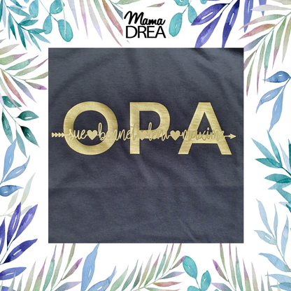 Mama Drea Vatertagsshirt: Shirt für Papa mit den Namen der Kindern