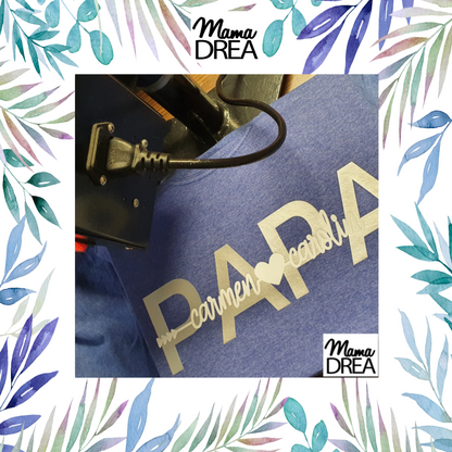 Mama Drea Vatertagsshirt: Shirt für Papa mit den Namen der Kindern