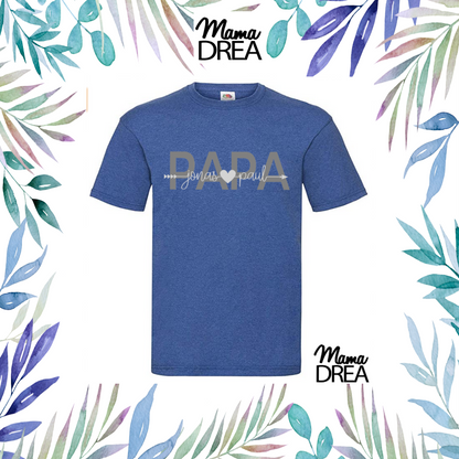 Mama Drea Vatertagsshirt: Shirt für Papa mit den Namen der Kindern