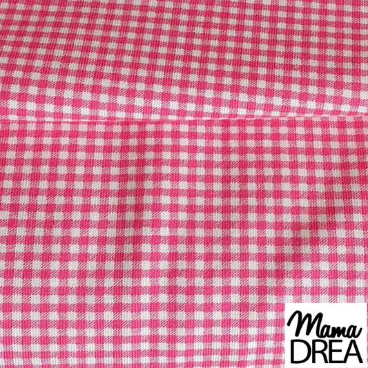 Meterware Baumwoll Jersey Vichy-Karo in den Farben Pink und Weiß // bi-elastisch // Qualität: 95% Baumwolle, 5% Elasthan // Gewicht: 220g/m² // Breite: ca. 150cm // ÖkoTex Standard 100 zertifiziert