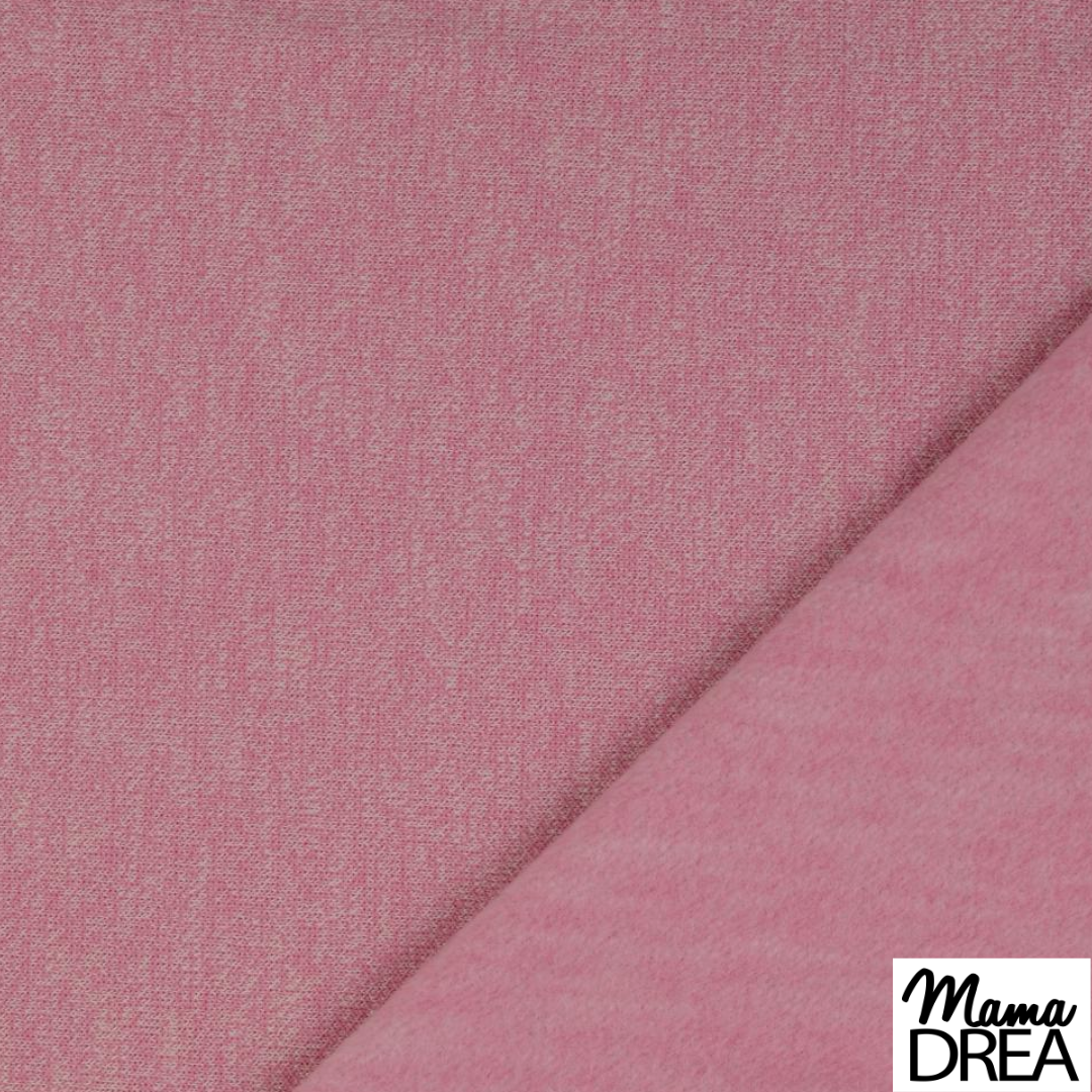 Meterware Sweatstoff in der Farbe Rosa meliert  // Qualität: 95% Baumwolle, 5% Elasthan // Gewicht: 275g/m² // Breite: ca. 150cm // ÖkoTex Standard 100 zertifiziert